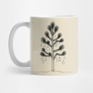 Desert Holiday Charm - Minimalist Joshua Tree Line Art Mug